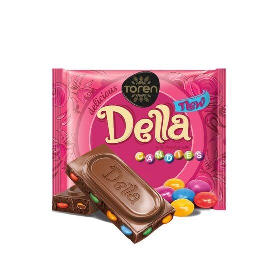 Tableta de ciocolata cu drajeuri Della, 52 g Engros