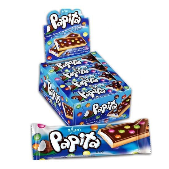 Biscuit crocant cu crema de cocos si drajeuri Papita 33g Engros