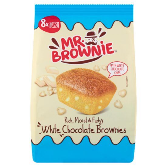 Prajitura cu bucati de ciocolata alba Mr Brownie, 200g Engros