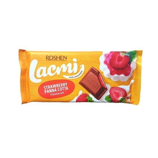Ciocolată cu lapte, panna cotta și căpșuni Lacmi 90 g Engros