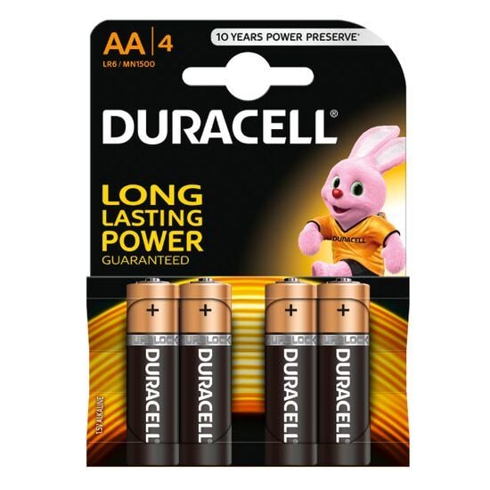 Baterii alcaline Duracell Basic AAK4, LR06, 4 buc Engros