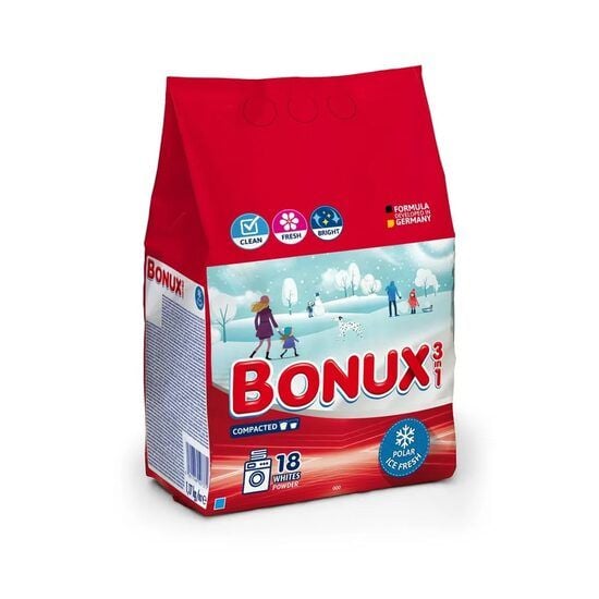 Detergent pudra automat Bonux Polar Ice Fresh, 18 spalari, 1.17 kg Engros