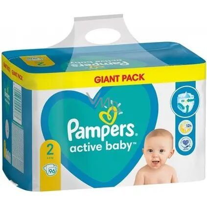 Scutece Active Baby, Nr. 2, 4-8kg, 96 bucati, Pampers Engros