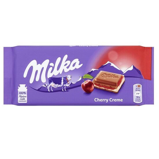 Ciocolata cu crema de visine Milka, 100 g Engros