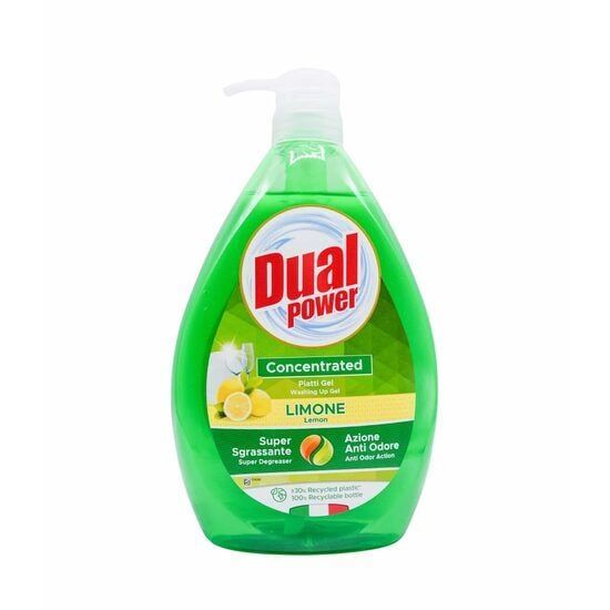Detergent concentrat vase Dual Power cu lămâie 1000 ml Engros