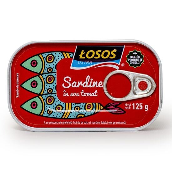 Conserva de sardine in sos tomat Losos ,cu cheita, 125g Engros