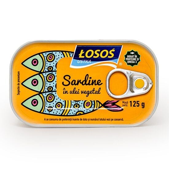 Conserva de sardine in ulei Losos ,cu cheita, 125g Engros