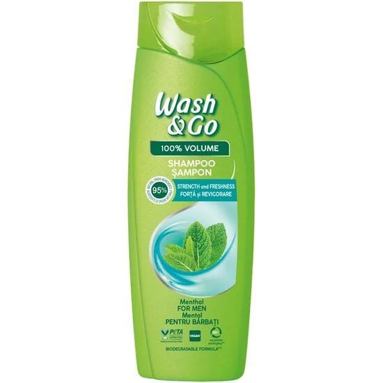 Sampon Wash&Go cu extract de menta, 360 ml Engros