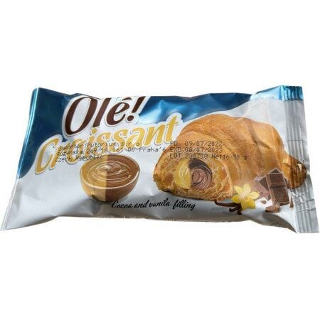 Croissant cu crema de vanilie si cacao Ole, 45g Engros