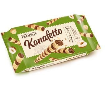 Rulouri de Napolitana cu Crema de Alune ROSHEN Konafetto  140g Engros