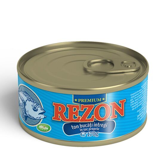 Conserva de ton bucati intregi in suc propriu Rezon, 160g Engros