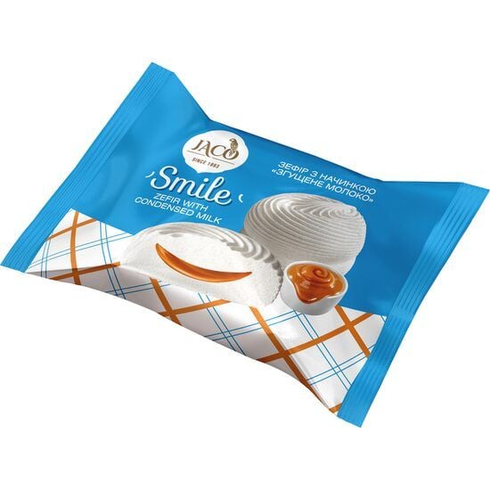 Bezele Jaco Smile cu umplutură de „Lapte condensat” 40X50 g, ambalate individual Engros