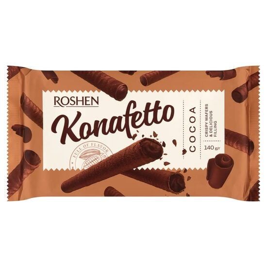 Napolitane roll cu crema de cacao Roshen Konafetto, 140g Engros