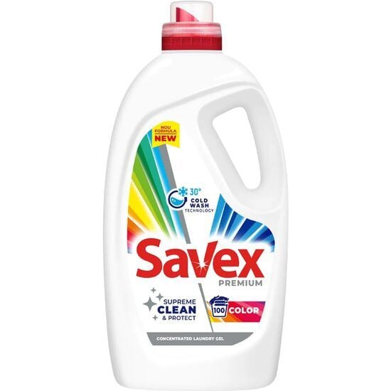 Detergent lichid pentru rufe Savex Premium Color, 100 spalari, 4.5 l Engros