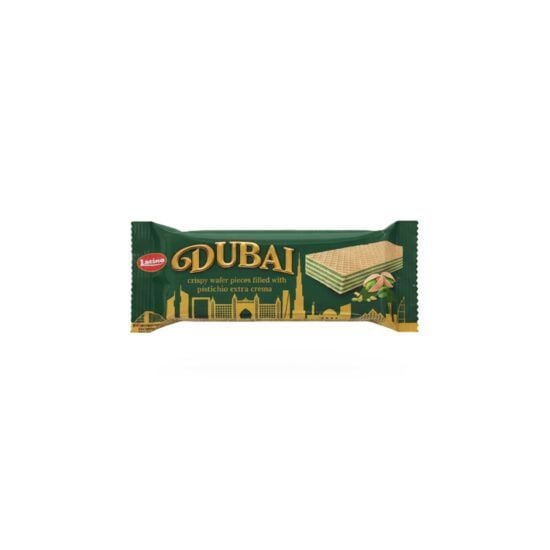 Napolitana neglazurata cu fistic Dubai Wafers, 40g Engros