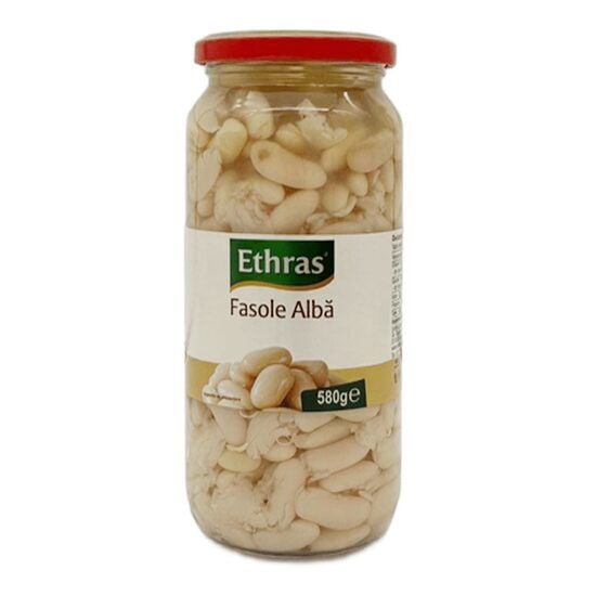 Fasole alba conservata Ethras, borcan, 580ml Engros