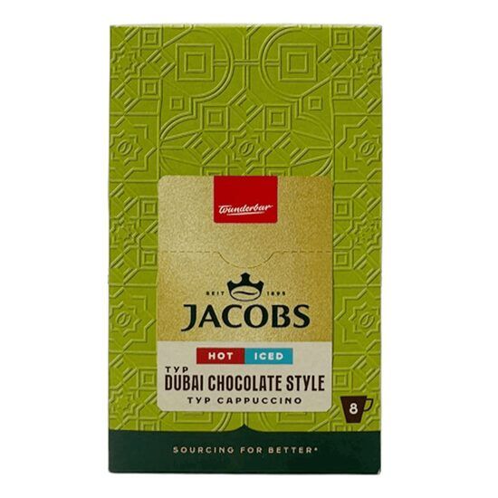 Jacobs Cappuccino Dubai Chocolate Style – 8 plicuri, 15g Engros
