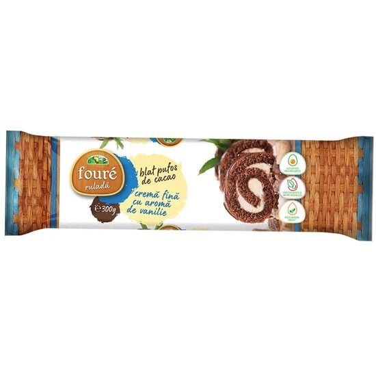 Ruladă Foure Cacao cu Cremă de vanilie, 300 g Engros