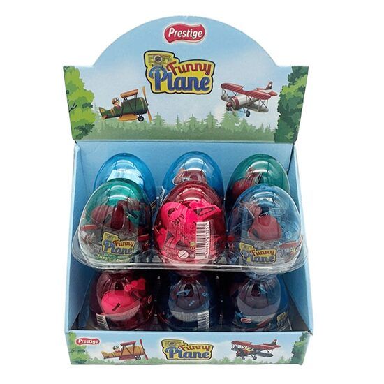 Ou cu surprize Transparent Funny Plane 6g, Set 12 bucati Engros