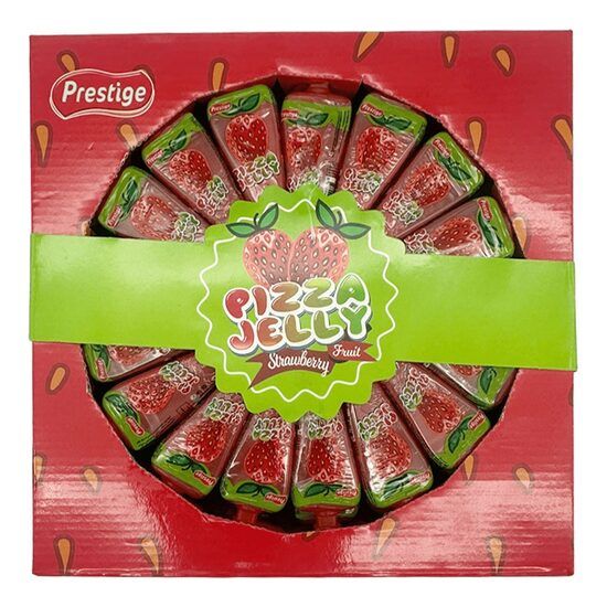 Jeleu tip pizza cu fructe Prestige aroma capsuni 35g, 50 bucati Engros