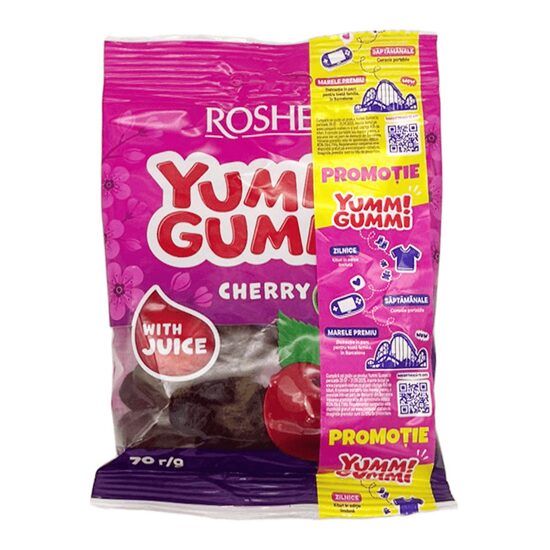 Roshen Yummi Gummi Jeleuri Cirese 70g 22 buc Engros