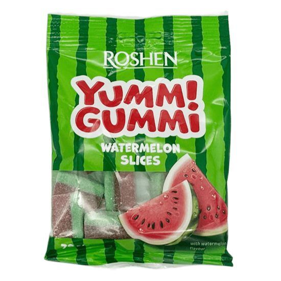 Roshen Yummi Gummi Jeleuri Felii Pepene Verde 70g 22 buc Engros