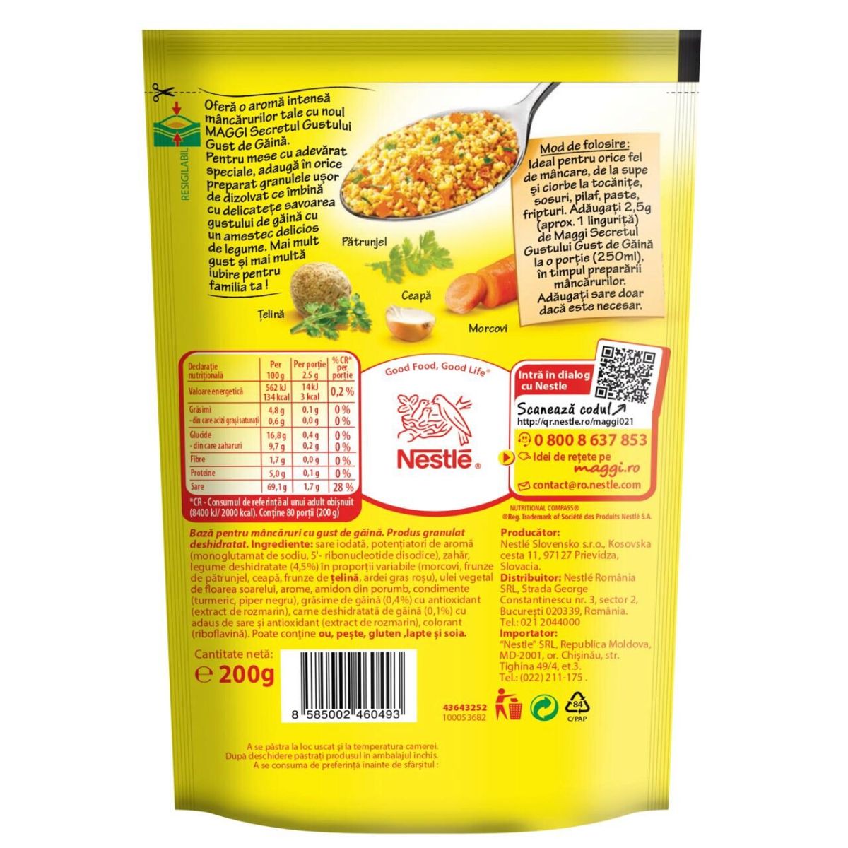 Baza pentru mancaruri cu gust de gaina Maggi Secretul gustului 200g Engros