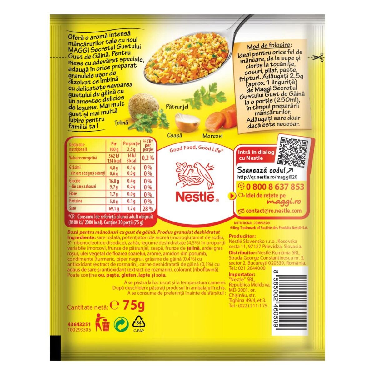 Baza pentru mancare cu gust de gaina Maggi Secretul Gustului, 75g Engros