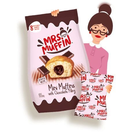 Mini briose umplute cu ciocolata Mrs. Muffin, 200g Engros