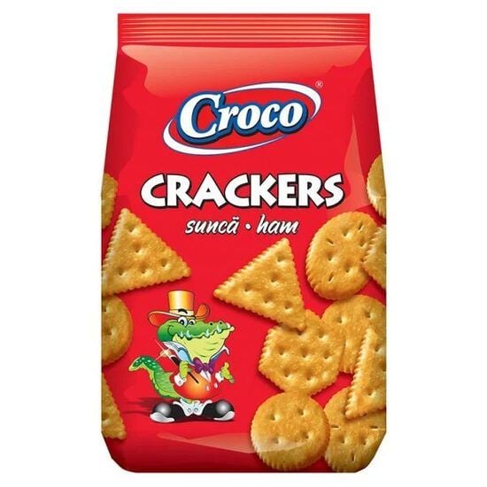 Biscuiti cu Aroma de Sunca Croco Crackers, 100g Engros