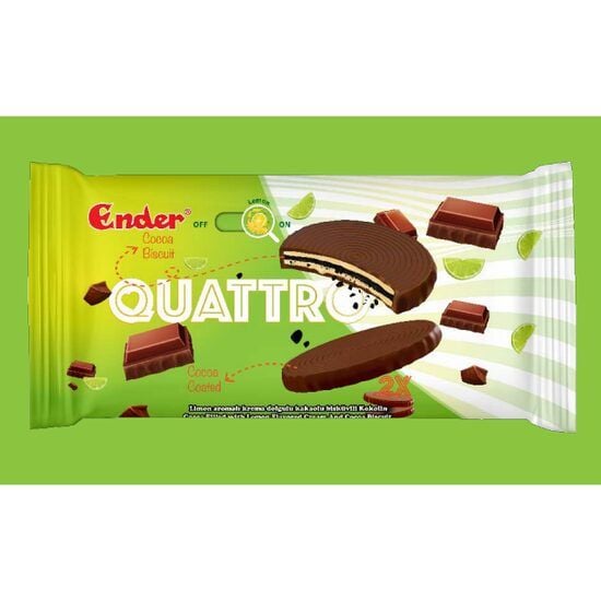 Quattro biscuiti crema si glazura de cacao Ender 42g Engros