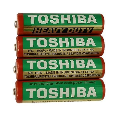 Set 4 baterii AA, Toshiba Heavy Duty, R6, 1.5V, ambalate in folie Engros