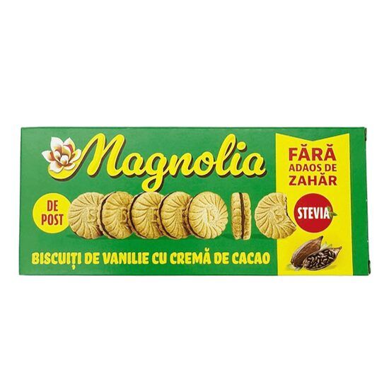 Biscuiti cu vanilie si crema de cacao, fara zahar, Magnolia, 130 g Engros