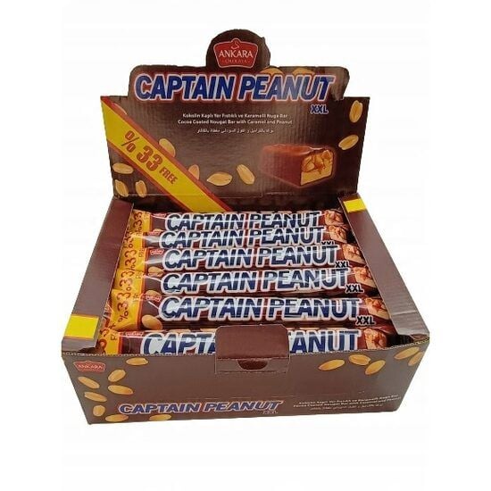 Baton de ciocolata cu nuga si caramel Captain Peanut 50g Engros
