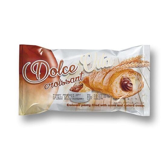 Croissant DOLCE VITA cu aromă de cacao și vanilie. 45g Engros