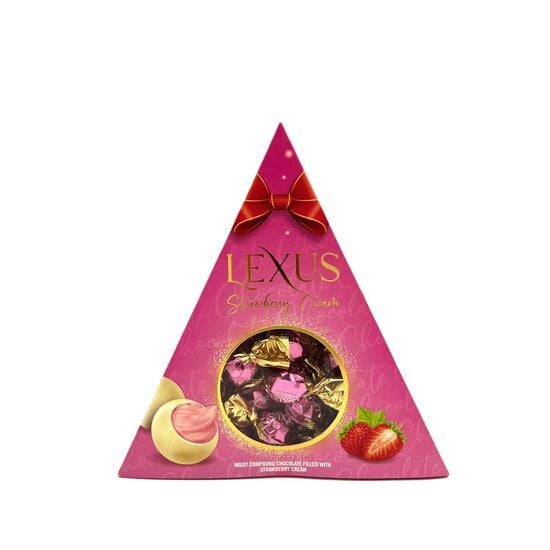 Lexus, bomboane de ciocolata cu crema de capsuni, triunghi, 120g Engros