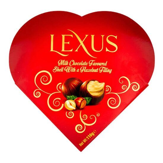 Lexus, praline de ciocolata cu crema de alune, cutie inima, 110g Engros