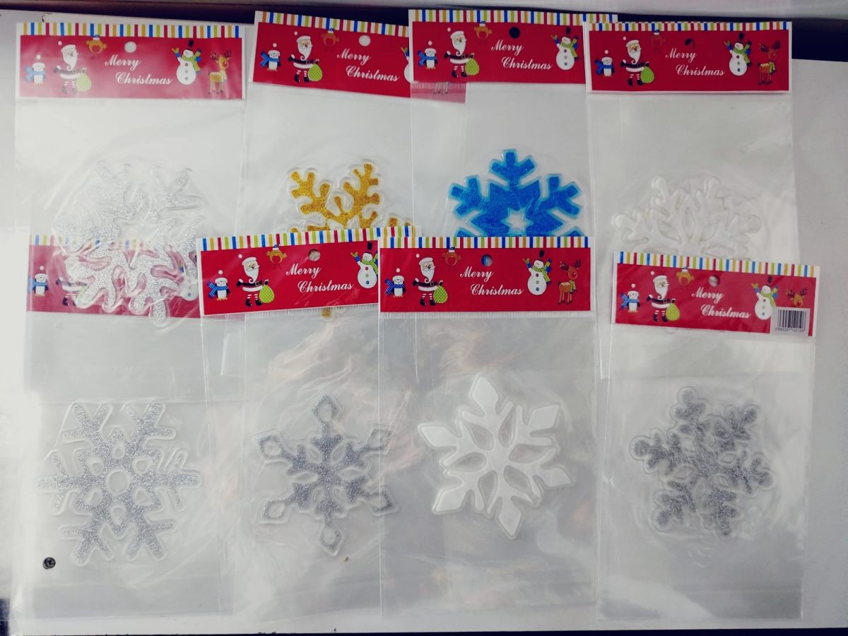 Set 12 stikere geam Craciun engros. 10 cm