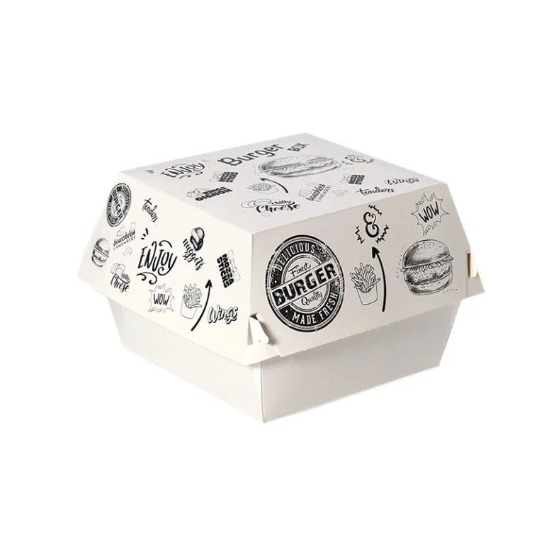 CUTIE DIN CARTON PENTRU BURGER STREET FOOD-MEDIU (11x10x9 cm) 100 buc/set