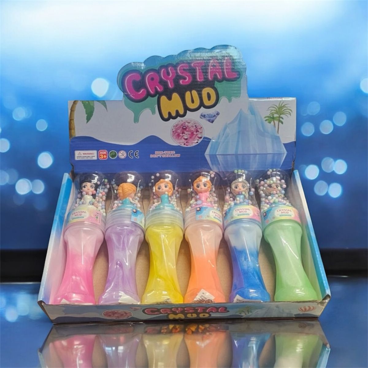 Slime Crystal Mud colorat Frozen ( Anna și Elsa ),6 modele cu păpușă,En-gros