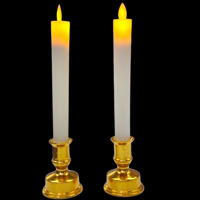 Lumanari led cu lumina calda pe baterii, set de 2 lumanari 6 x 27 cm