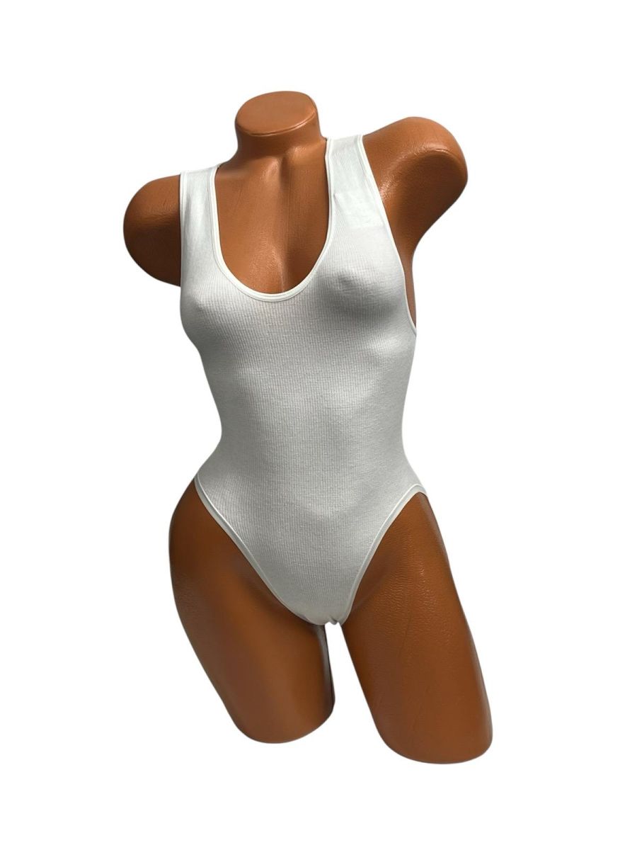 Body Dama cu Bretea Lata si Chiloti Clasic ,Culoare Alb,Engros