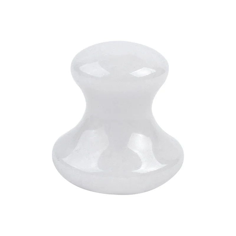 Piatra Gua Sha din Jad Alb pentru masaj Forma de Ciuperca Sela engross