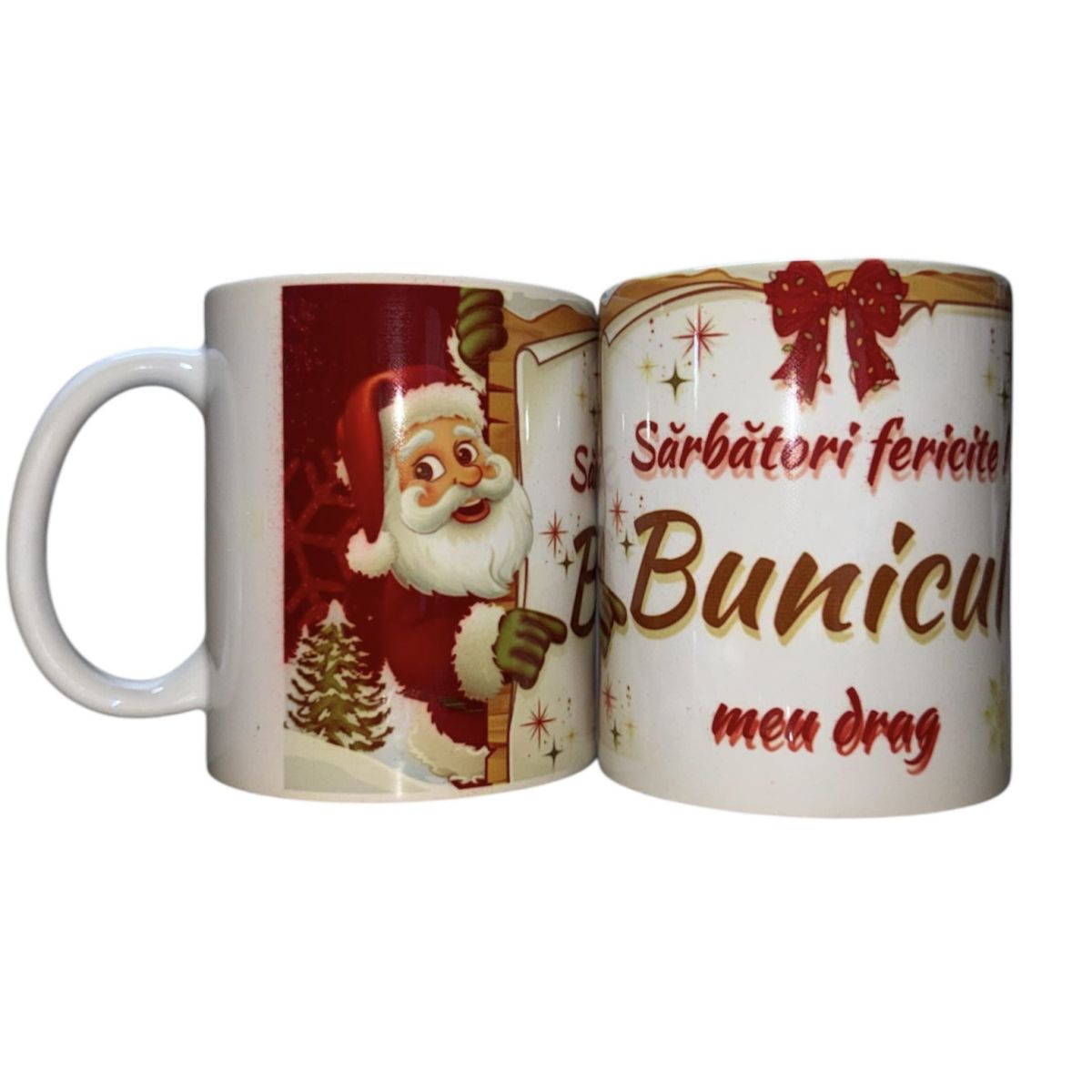 Set căni Crăciun ,en gros ,pentru Bunicul 12/set 330ml