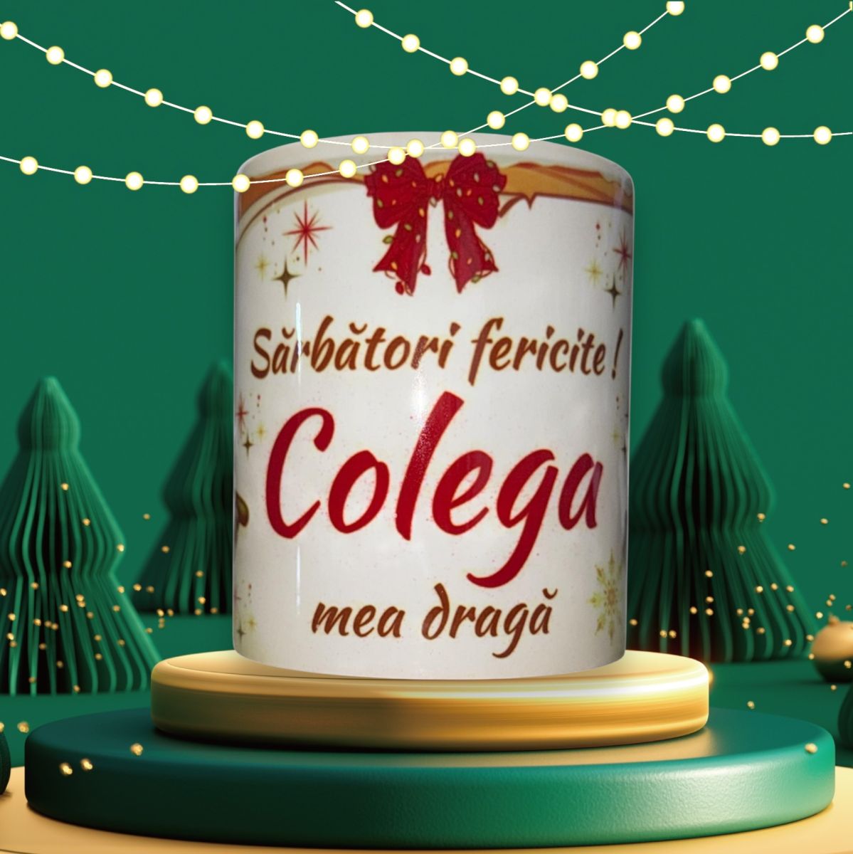 Set căni Crăciun ,en gros ,pentru Colega 12/set 330ml