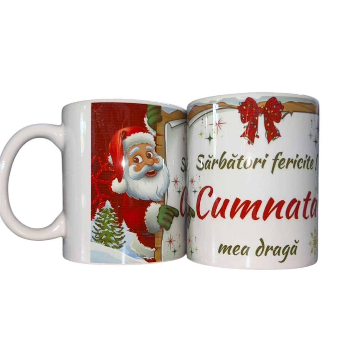 Set căni Crăciun ,en gros ,pentru Cumnata 12/set 330ml