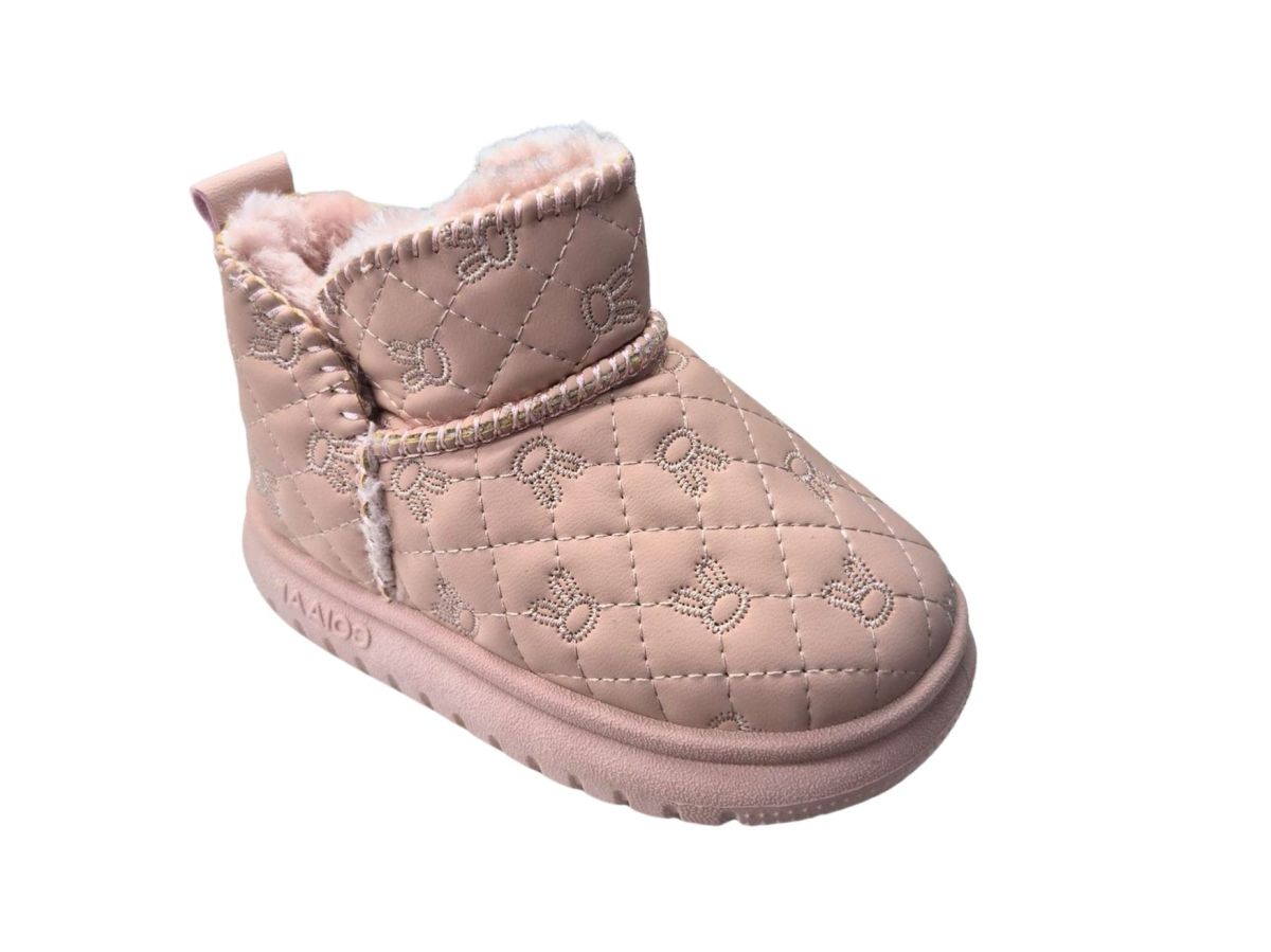 Ghete Fetite tip UGG, Imblanite, Design Modern, Imprimeu Cusut, Material Textil + Blana Sintetica Moale, Engross, Marimi 22-27, 8buc/bax