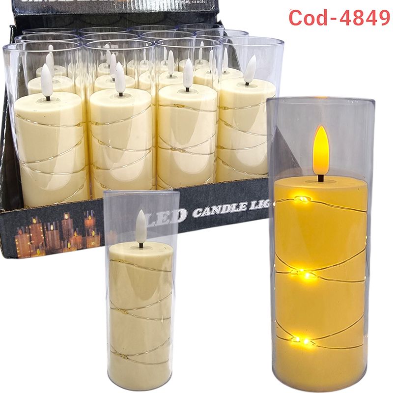 Lumanari cu led pe baterii cu lumina calda, 12/ buc pe set 5 x 14.5 cm