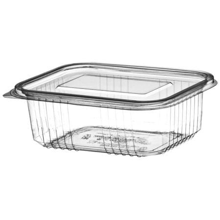 Cutie 400 caserole transparente din PET, cu capac atasat, 1000 cc