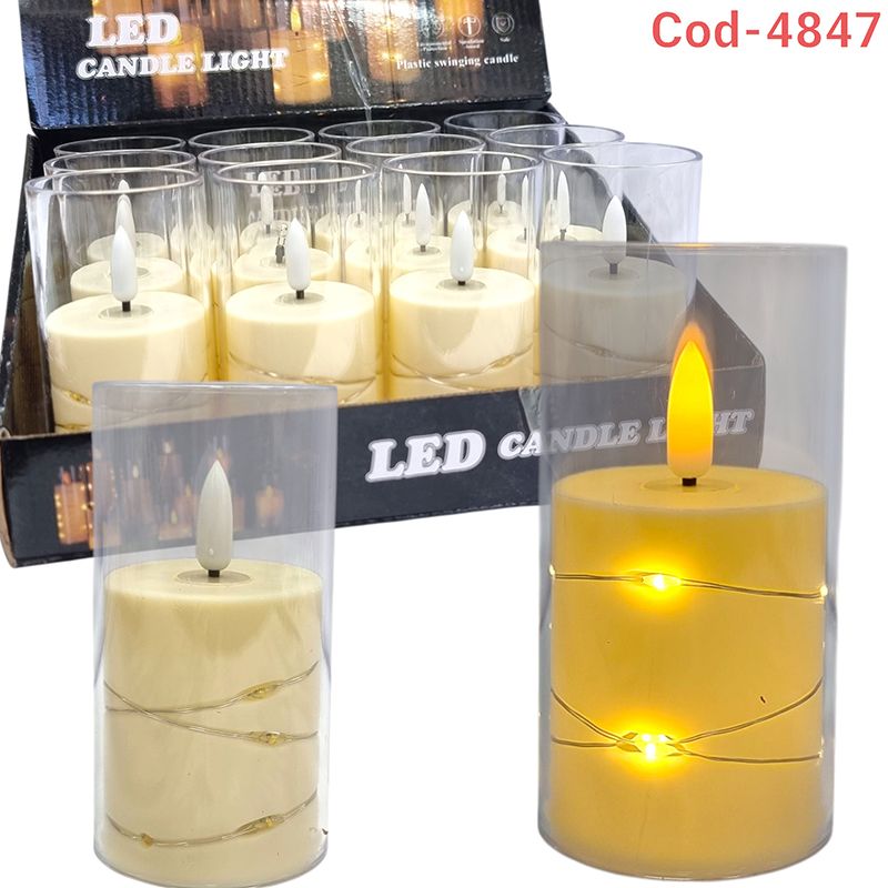 Lumanari cu led pe baterii cu lumina calda, 12/ buc pe set 5 x 10.5 cm